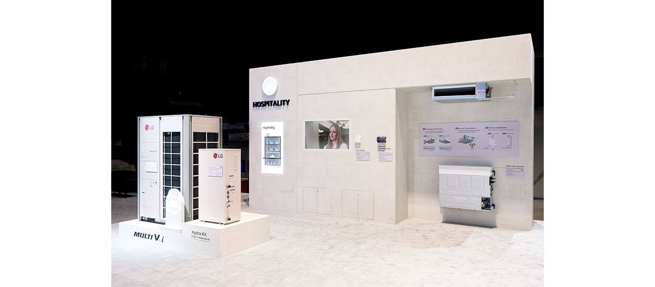 LG shows Multi V i and Mid Static Ducted system with Hydro Kit at AHR EXPO in Chicago.